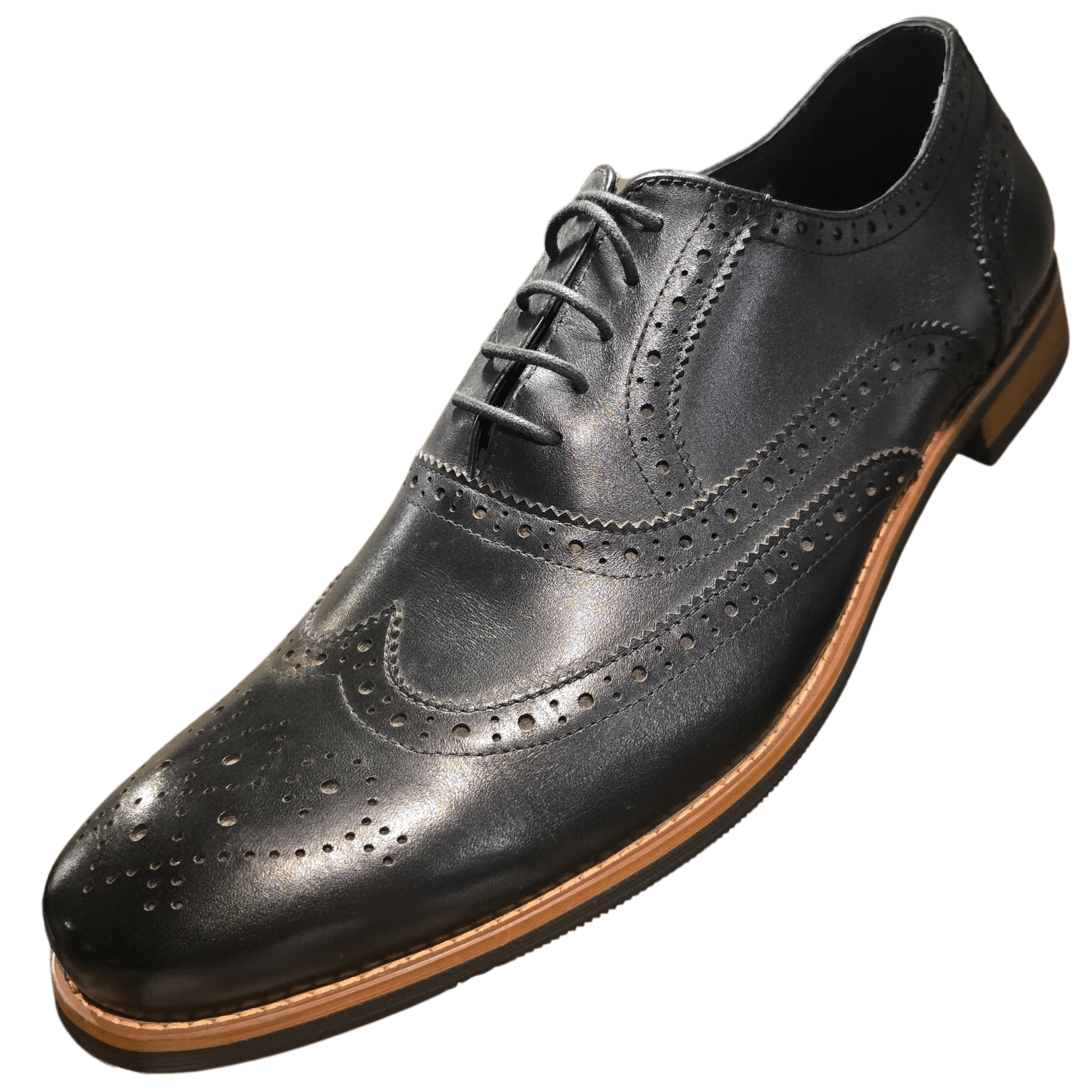 Revic 男裝皮鞋 | TCF - 62 - 2BK｜黑色翼紋雕花牛津皮鞋 - Revic - Revic 主圖