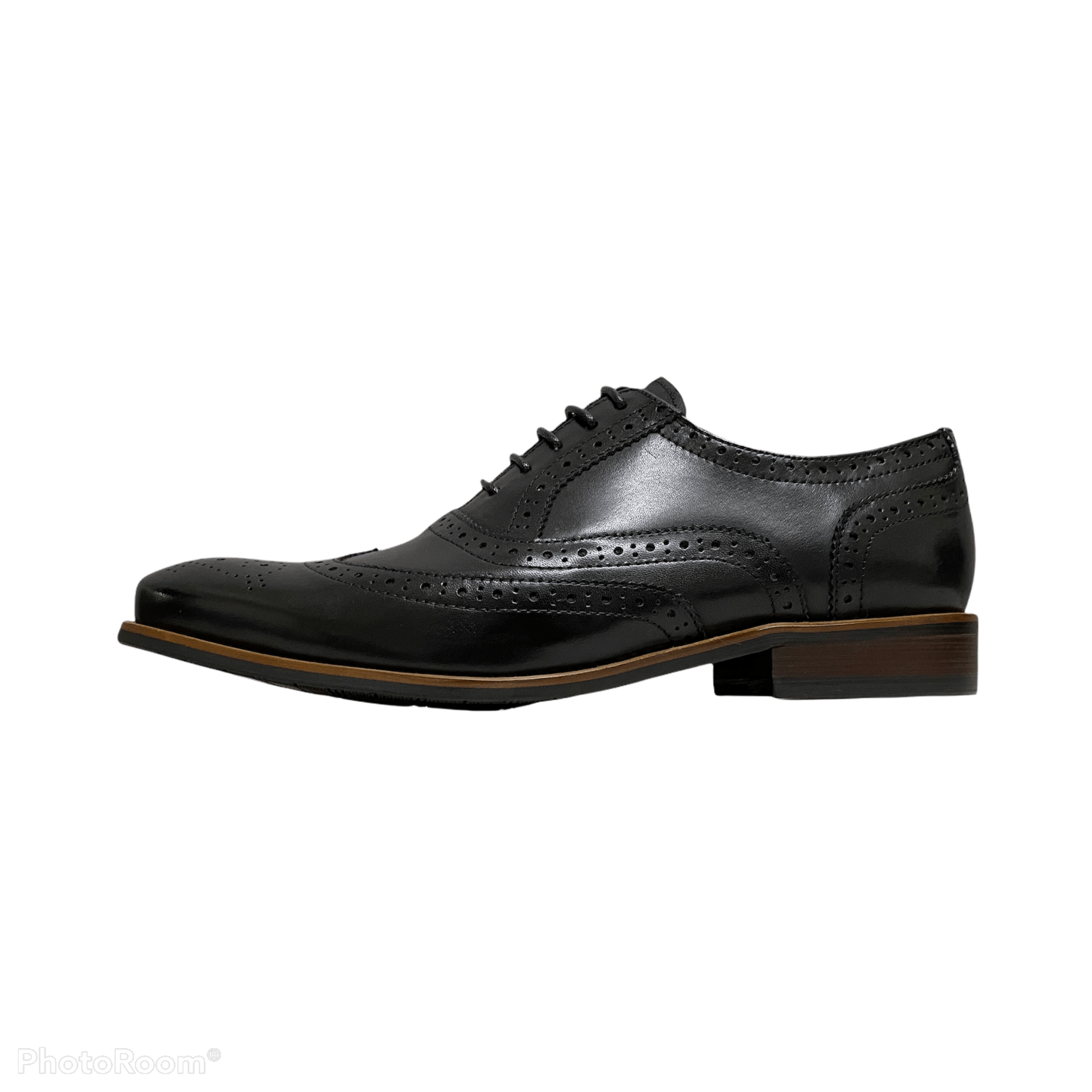 Revic 男裝皮鞋 | TCF-62-2BK｜黑色翼紋雕花牛津皮鞋 副圖