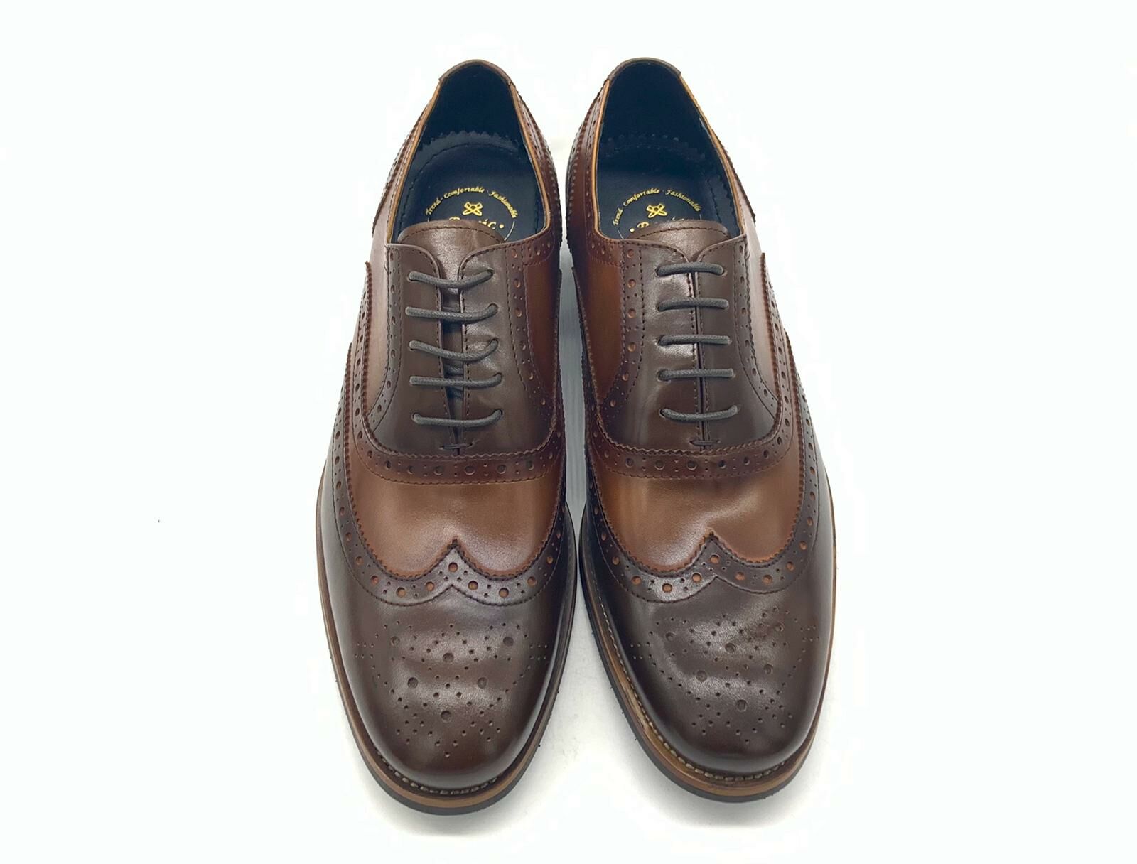 Revic 男裝皮鞋 | TCF-62-2BR｜啡色翼紋雕花牛津皮鞋 副圖