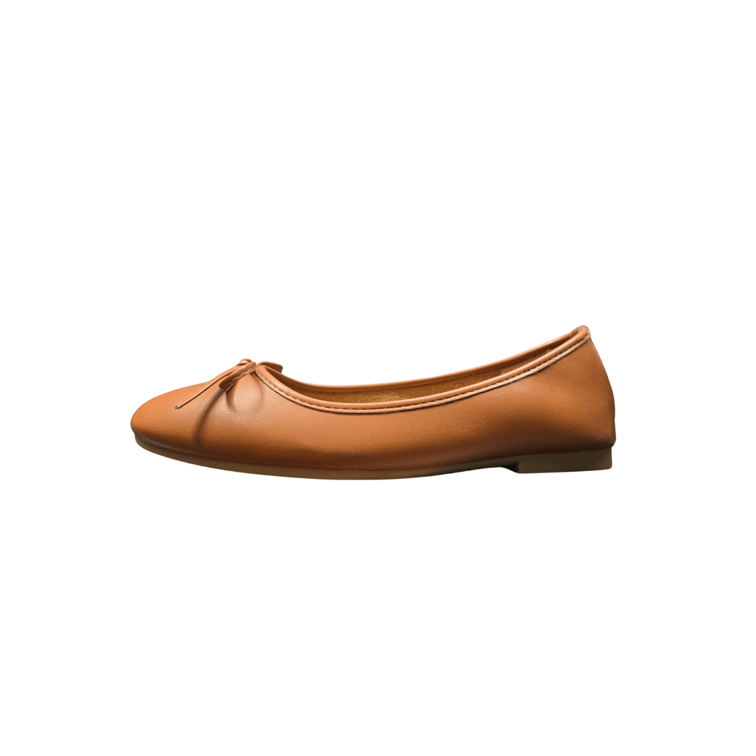 Yauritos | B001T | Orange-brown ribbon ballet flats  Secondary image