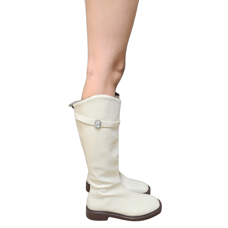 Yauritos | LVB002| 溫柔甜美膝下長靴 (水鑽方釦) - Revic - Revic